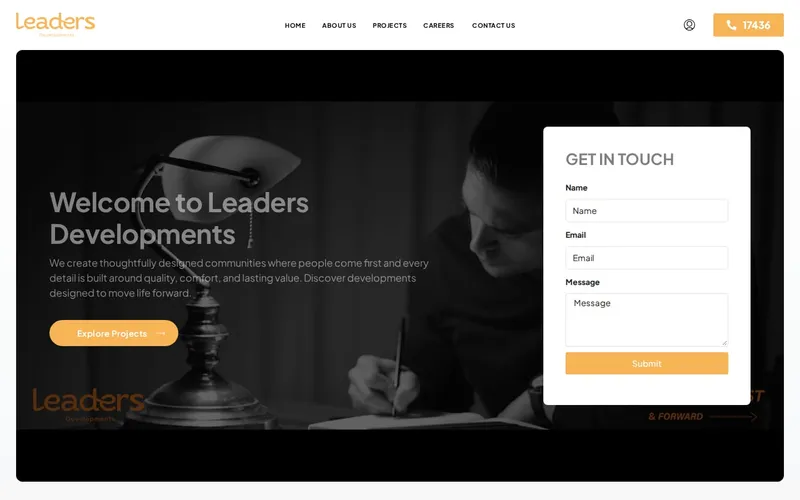 Leaders Developments website